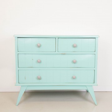 Cómoda infantil en color verde aguamarina
