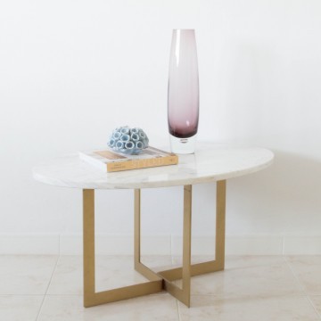 Mesa de centro de mármol y metal, by Antic&Chic