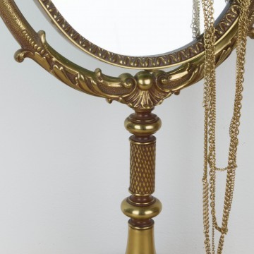 Espejo de tocador de bronce