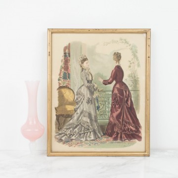 Antigua litografía coloreada, impresa en París