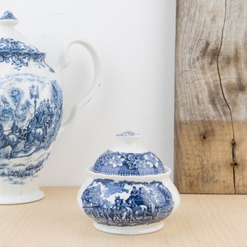 Azucarero antiguo inglés de porcelana